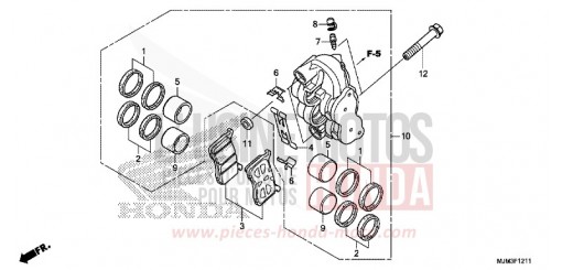 RIGHT FRONT BRAKE CALIPER (VFR800FH) VFR800FH de 2017